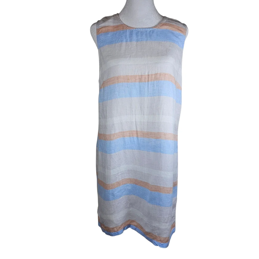 cynthia rowley 100 linen dress Cynthia Rowley 100% Linen Blue Dress Sleeveless , Size Small
